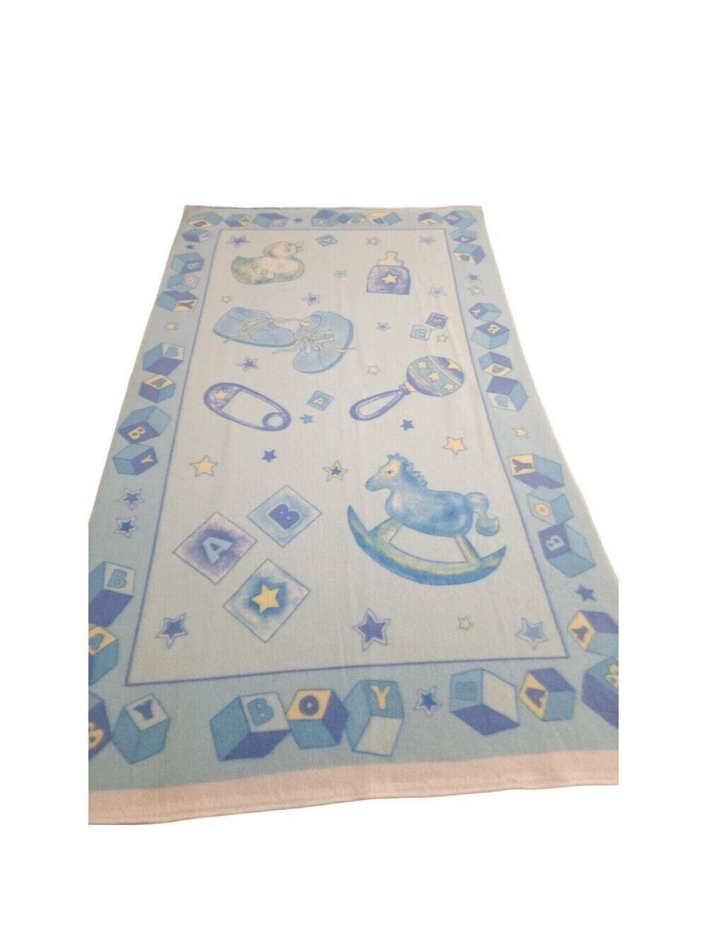 Baby Boy Blue Fleece Fabric Panel 36x60 Inches
